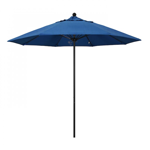 California Umbrella 9' Black Aluminum Market Patio Umbrella, Sunbrella Regatta 194061335413 - main